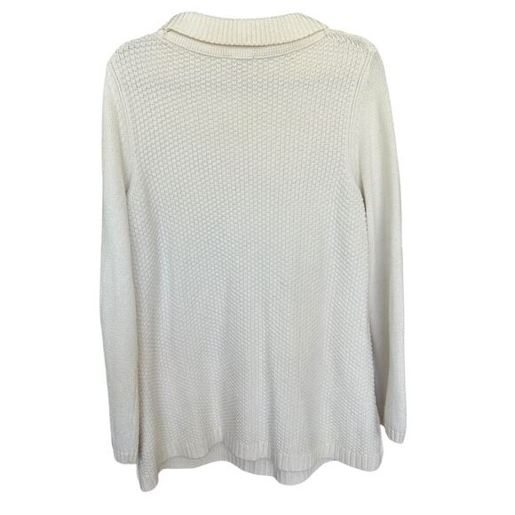 Talbots Women's Cream Textured Sabrina Cowl Neck Sweater Size Large - Picture 8 of 8
